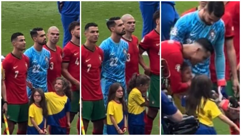 ¡La reacción más tierna de la Euro 2024! Una niña no puede creer que esté a lado de Cristiano Ronaldo